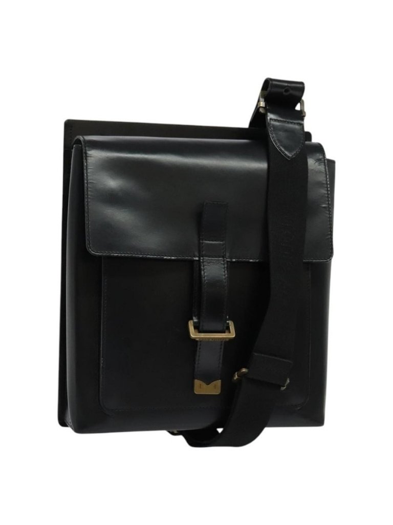 Authentic Louis Vuitton Liege Fantassan Shoulder Bag Leather Black M92223 Lv